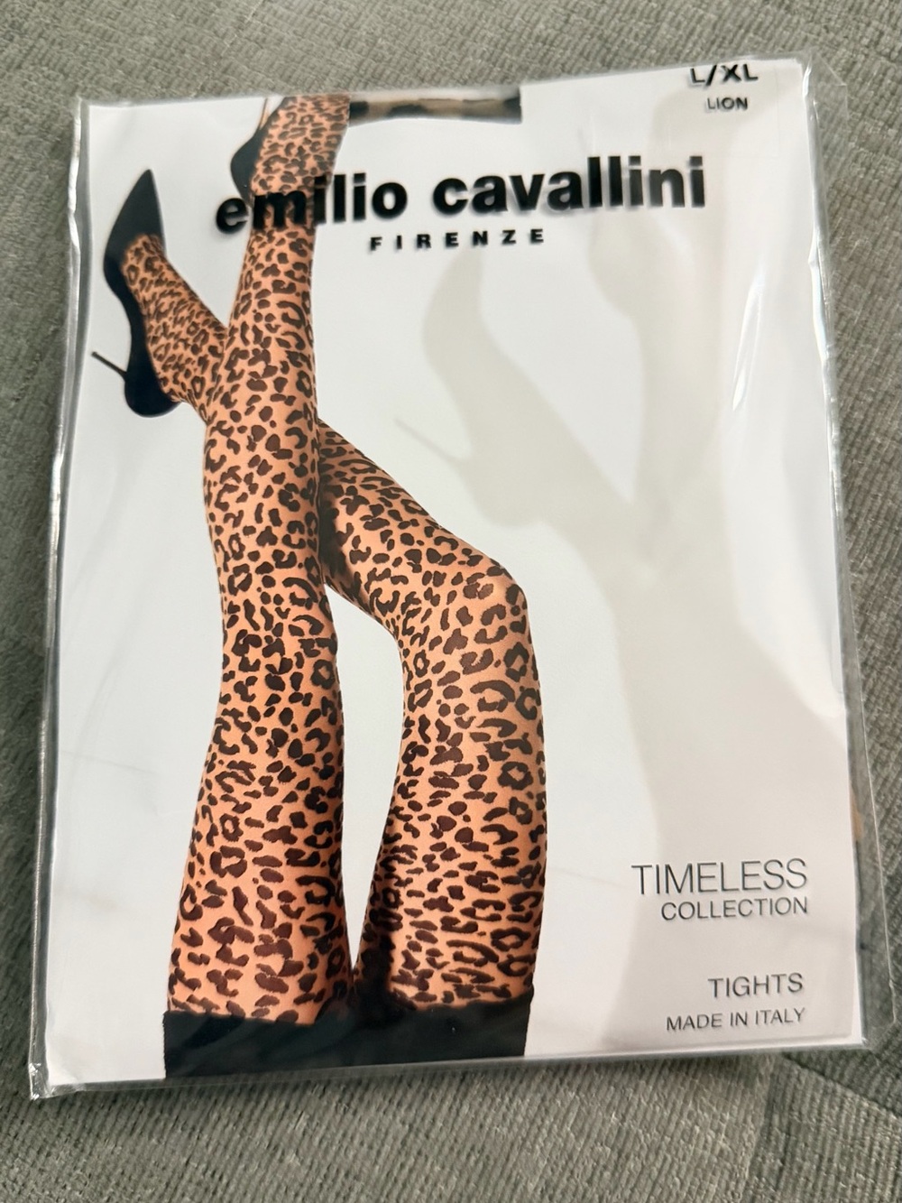 Leopard Print Tights in Tan & Black